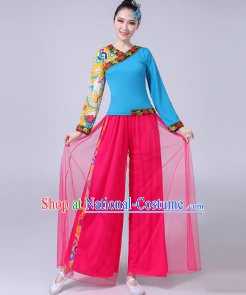 Traditional Chinese Yangko Dance Costumes Folk Dance Fan Dance Clothing for Women