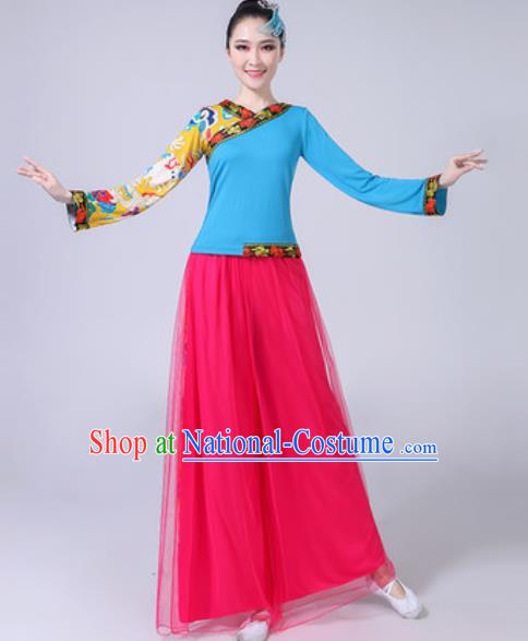 Traditional Chinese Yangko Dance Costumes Folk Dance Fan Dance Clothing for Women