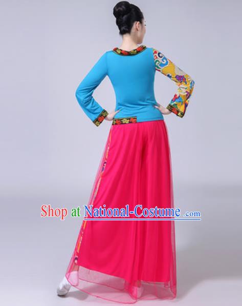 Traditional Chinese Yangko Dance Costumes Folk Dance Fan Dance Clothing for Women