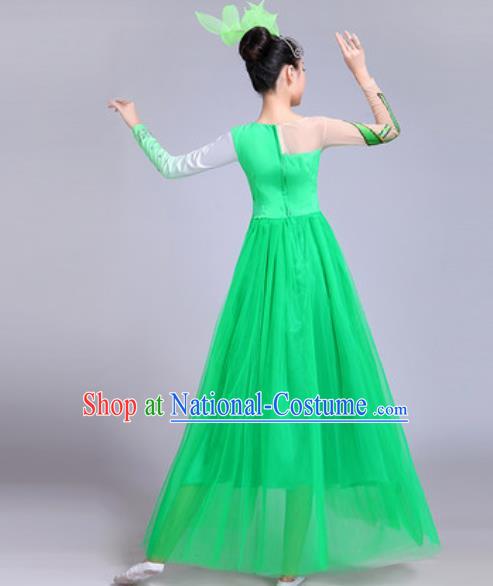 Professional Modern Dance Opening Dance Green Dress Stage Show Chorus Group Dance Costumes for Women