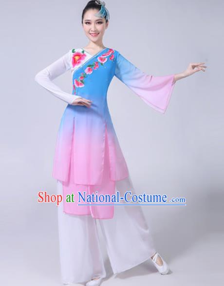 Chinese Classical Dance Dress Traditional Chorus Group Dance Umbrella Dance Costumes for Women