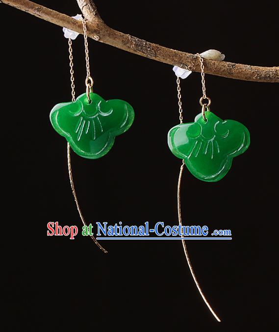 Chinese Traditional Jade Ear Jewelry Accessories National Hanfu Earrings for Women