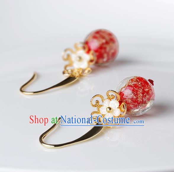 Chinese Traditional Ear Jewelry Accessories National Hanfu Classical Colored Glaze Earrings for Women