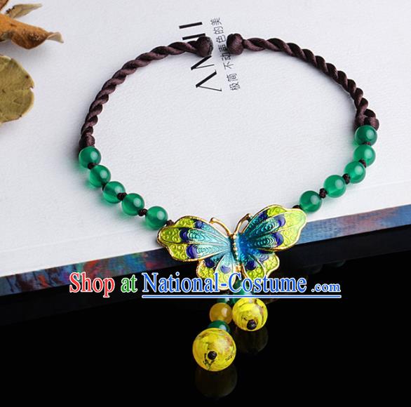 Chinese Traditional Jewelry Accessories National Hanfu Blueing Butterfly Bracelet for Women