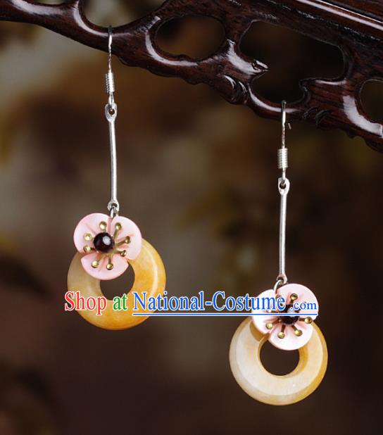 Chinese Traditional Ear Jewelry Accessories National Hanfu Classical Topaz Earrings for Women