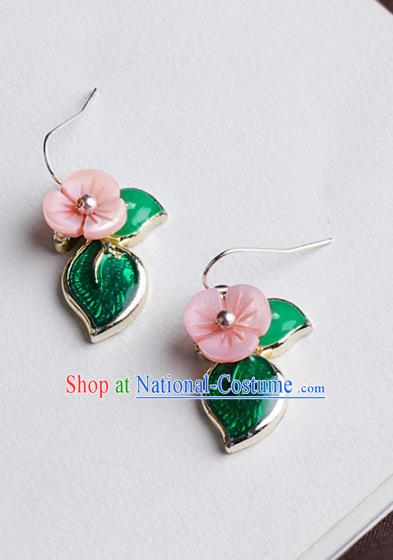 Chinese Traditional Ear Jewelry Accessories National Hanfu Classical Green Earrings for Women