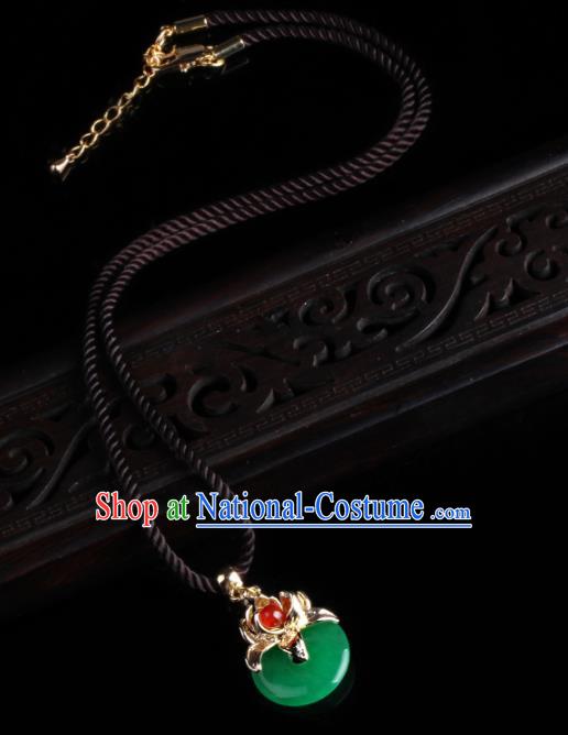 Chinese National Hanfu Classical Jade Necklet Traditional Jewelry Accessories for Women