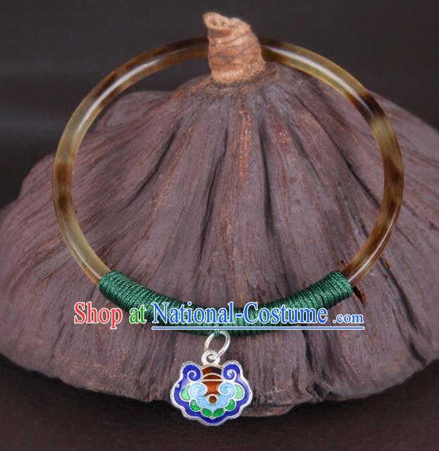 Chinese Traditional Jewelry Accessories Blueing Bangle National Hanfu Ox Horn Bracelet for Women