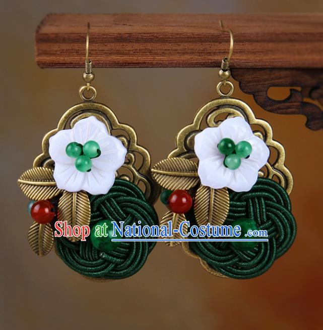 Chinese Yunnan National Earrings Traditional Classical Hanfu Ear Jewelry Accessories for Women