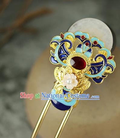 Handmade Chinese Traditional Cloisonne Peony Hairpins Traditional Classical Hanfu Hair Accessories for Women