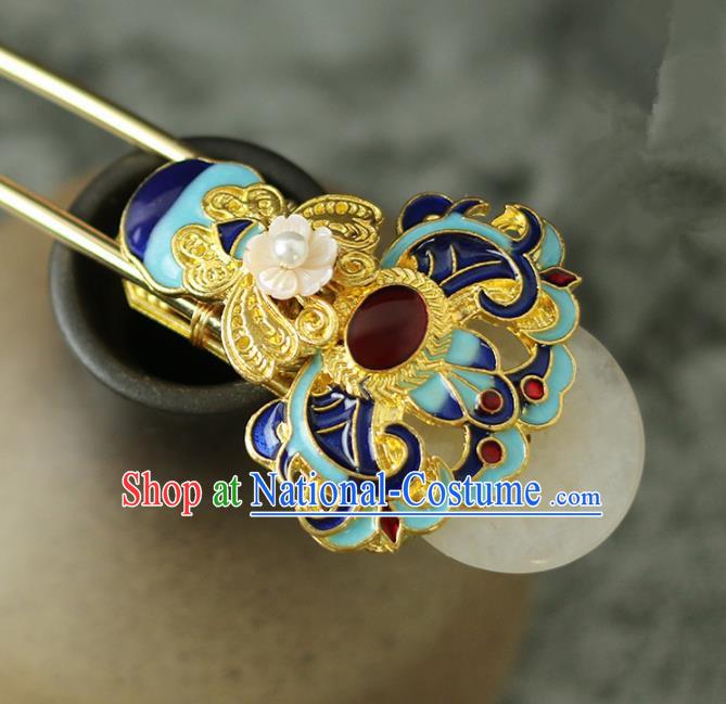 Handmade Chinese Traditional Cloisonne Peony Hairpins Traditional Classical Hanfu Hair Accessories for Women