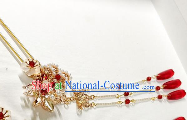 Handmade Chinese Traditional Tassel Hairpins Ancient Classical Hanfu Hair Accessories for Women