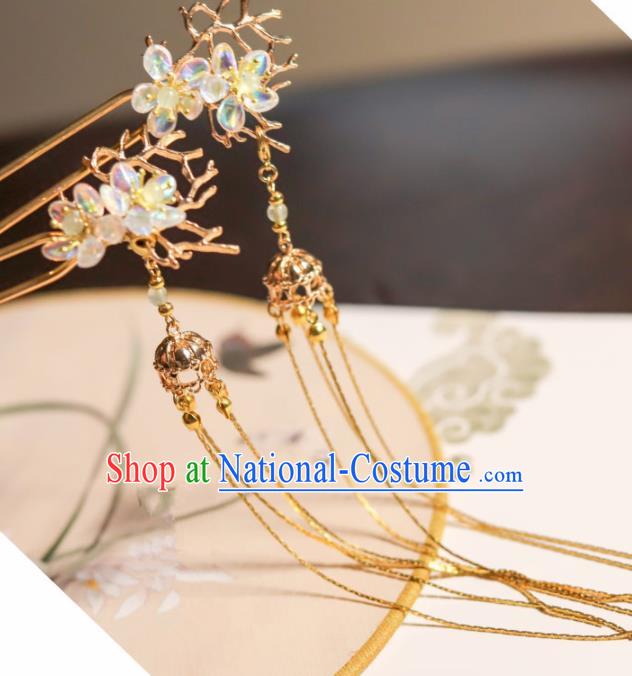 Handmade Chinese Traditional Tassel Hairpins Ancient Classical Hanfu Hair Accessories for Women