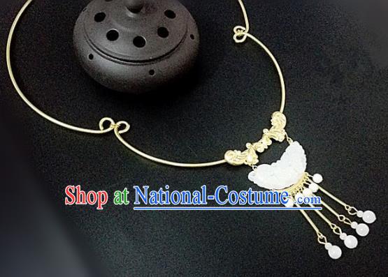 Chinese Traditional Hanfu Jade Necklace Traditional Classical Jewelry Accessories for Women