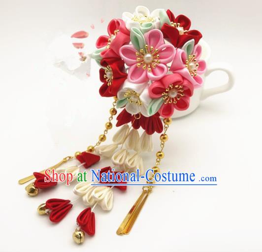 Asian Japanese Traditional Flowers Hairpins Japan Handmade Classical Kimono Hair Accessories for Women