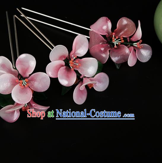 Chinese Ancient Traditional Hanfu Flowers Hairpins Handmade Classical Hair Accessories for Women