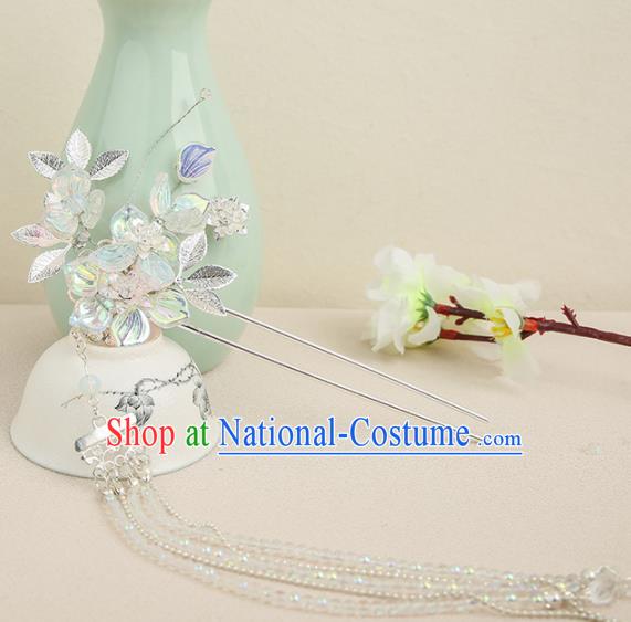 Chinese Ancient Traditional Hanfu Tassel Hairpins Step Shake Handmade Classical Hair Accessories for Women