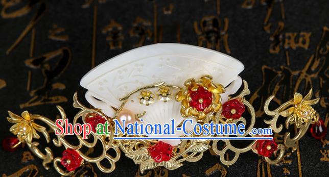 Chinese Ancient Traditional Hanfu Shell Hair Crown Hairpins Handmade Classical Hair Accessories for Women