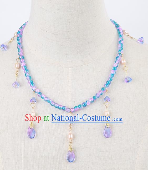 Chinese Traditional Hanfu Beads Tassel Necklace Traditional Classical Jewelry Accessories for Women