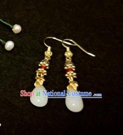 Chinese Ancient Handmade Princess Earrings Traditional Classical Hanfu Ear Jewelry Accessories for Women