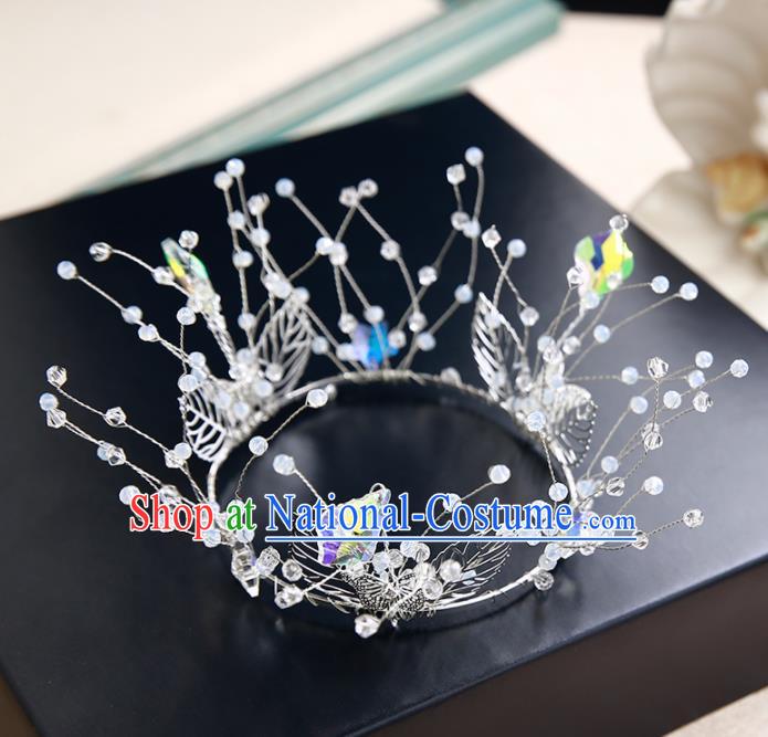 Handmade Top Grade Bride Hair Accessories Baroque Round Royal Crown for Women