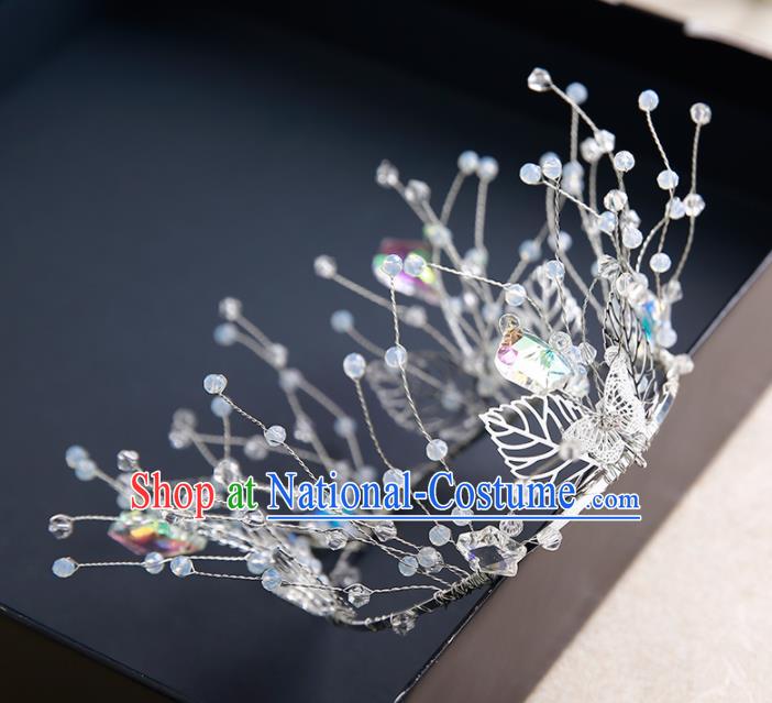 Handmade Top Grade Bride Hair Accessories Baroque Round Royal Crown for Women