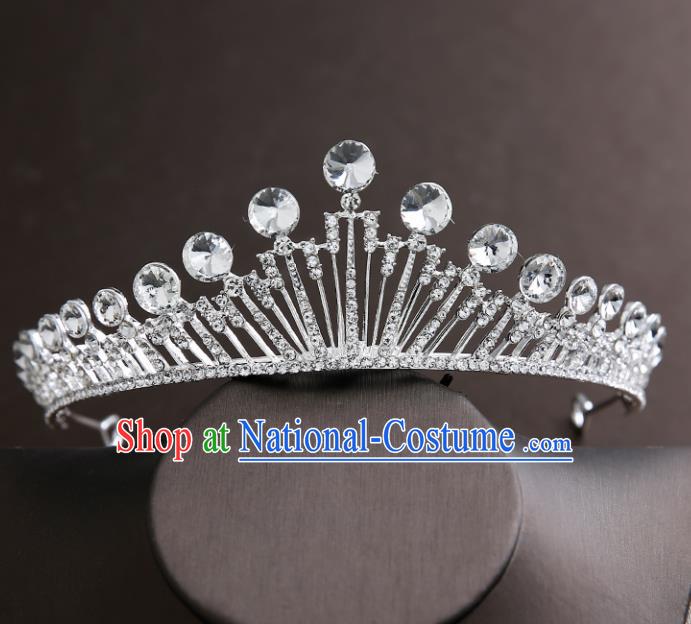 Handmade Top Grade Bride Crystal Royal Crown Hair Accessories Baroque Princess Hair Clasp for Women