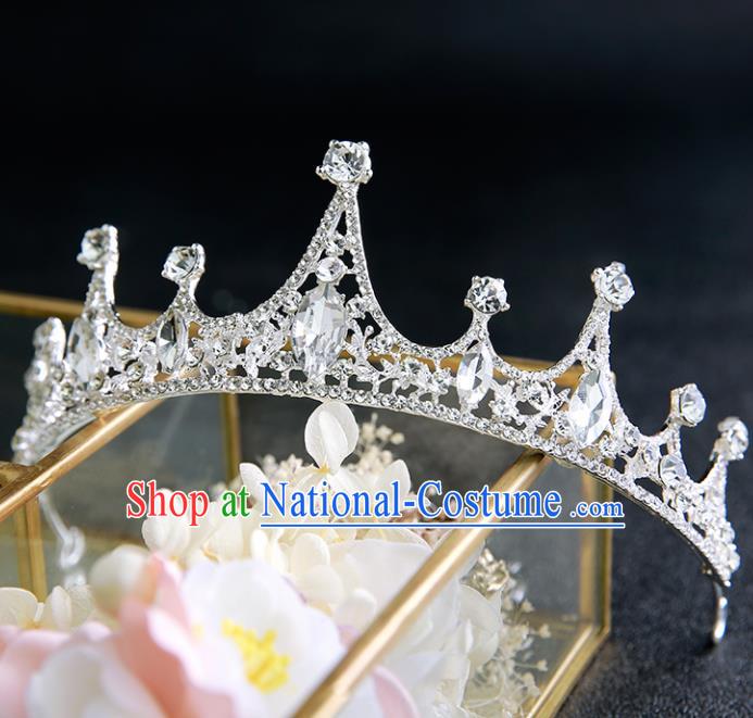 Handmade Top Grade Crystal Royal Crown Hair Accessories Baroque Princess Hair Clasp for Women