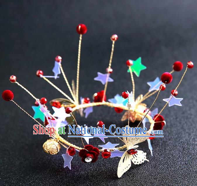 Handmade Top Grade Butterfly Royal Crown Hair Accessories Baroque Princess Hair Clasp for Women