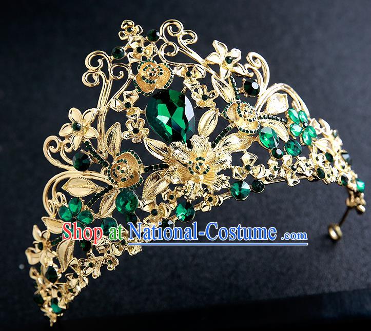 Top Grade Handmade Baroque Court Royal Crown Hair Accessories Princess Hair Clasp for Women