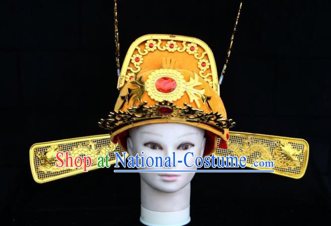 Traditional Chinese Beijing Opera Bridegroom Hair Accessories Peking Opera Niche Golden Hat for Men