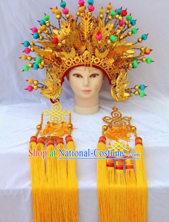 Traditional Chinese Beijing Opera Princess Hats Peking Opera Diva Colorful Phoenix Coronet for Women