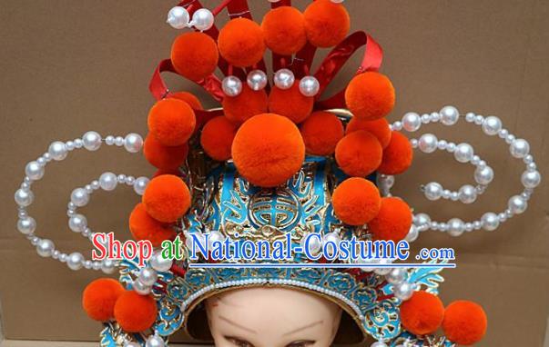 Traditional Chinese Beijing Opera General Helmet Peking Opera Hair Accessories Hat for Men