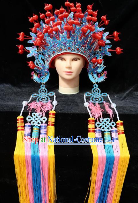 Chinese Traditional Peking Opera Bride Phoenix Coronet Beijing Opera Princess Hats for Women