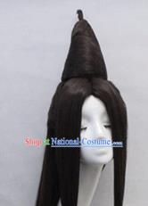 Chinese Ancient Cosplay Princess Wigs Traditional Chignon Handmade Wig Sheath