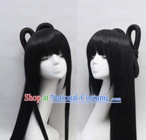 Chinese Ancient Cosplay Peri Wigs Traditional Princess Chignon Handmade Wig Sheath