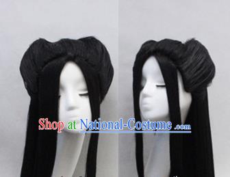 Chinese Ancient Cosplay Peri Long Wigs Traditional Princess Chignon Handmade Wig Sheath