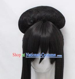 Chinese Ancient Cosplay Princess Wigs Traditional Nobility Lady Chignon Handmade Wig Sheath