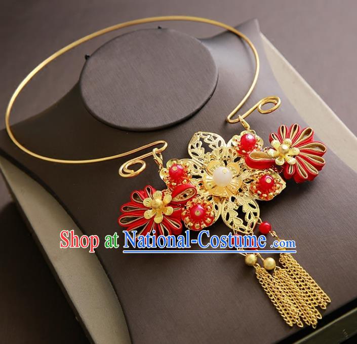 Chinese Ancient Handmade Necklace Traditional Classical Hanfu Jewelry Accessories for Women