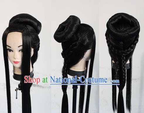 Chinese Ancient Cosplay Imperial Consort Wigs Traditional Princess Chignon Handmade Wig Sheath