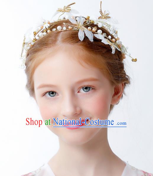 Children Modern Dance Catwalks Hair Accessories Stage Performance Dragonfly Royal Crown for Kids