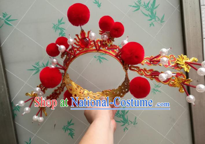 Traditional Chinese Beijing Opera Takefu Helmet Peking Opera Hair Accessories Hat for Men