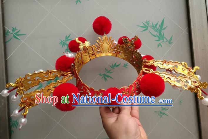 Traditional Chinese Beijing Opera Takefu Helmet Peking Opera Hair Accessories Hat for Men