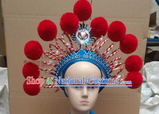 Chinese Traditional Peking Opera Female General Phoenix Coronet Beijing Opera Diva Chaplet Hats for Women