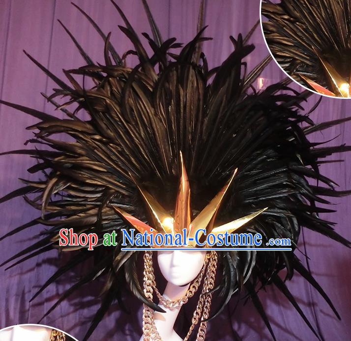 Halloween Cosplay Stage Show Hair Accessories Brazilian Carnival Parade Feather Headwear for Women