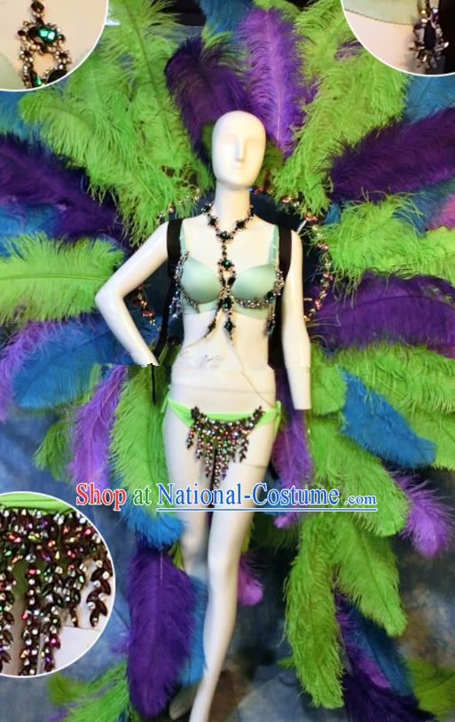 Halloween Catwalks Stage Show Samba Costumes Brazilian Carnival Parade Clothing and Feather Wings for Women