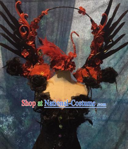 Halloween Cosplay Stage Show Props Catwalks Costumes Brazilian Carnival Parade Feather Wings for Women