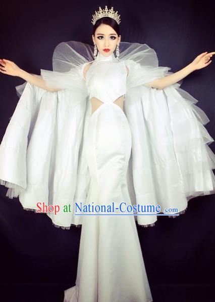 Brazilian Carnival Parade Costumes Halloween Catwalks White Dress for Women