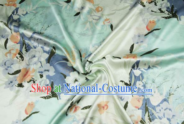 Asian Chinese Traditional Pattern Design Green Brocade Fabric Silk Fabric Chinese Material