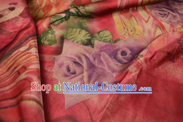 Asian Chinese Traditional Pattern Silk Design Brocade Fabric Chinese Red Gambiered Guangdong Gauze Material